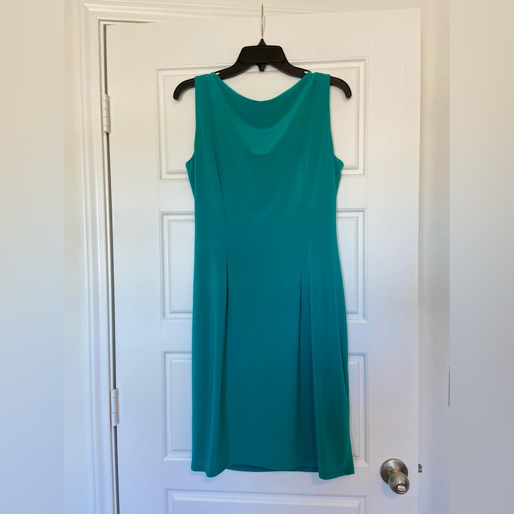Teal ruched dress, Size 10